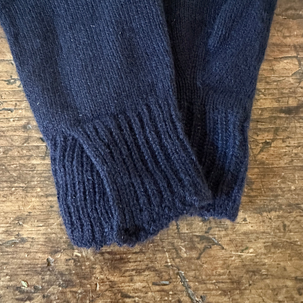 Navy Women's Split Cuff Cashmere Gloves