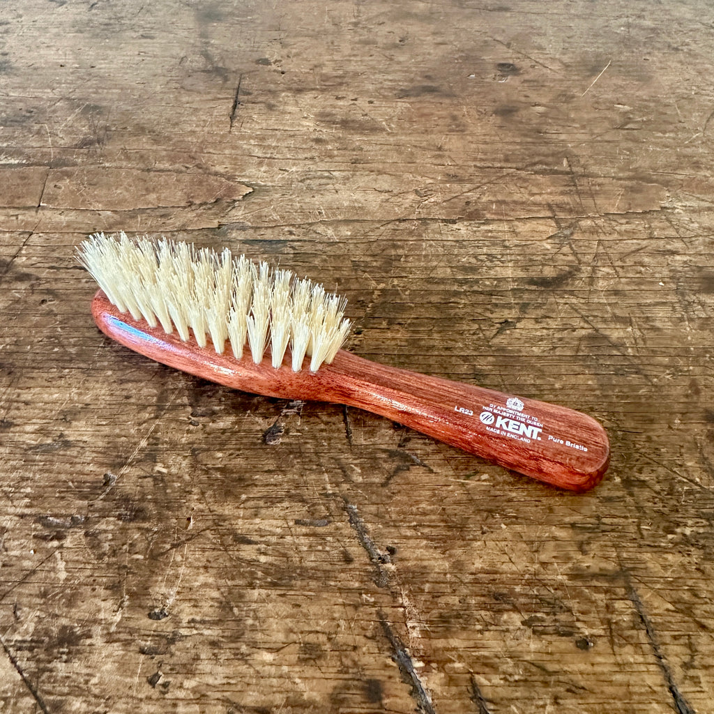 Dark Wood and Natural Bristle Handbag Brush