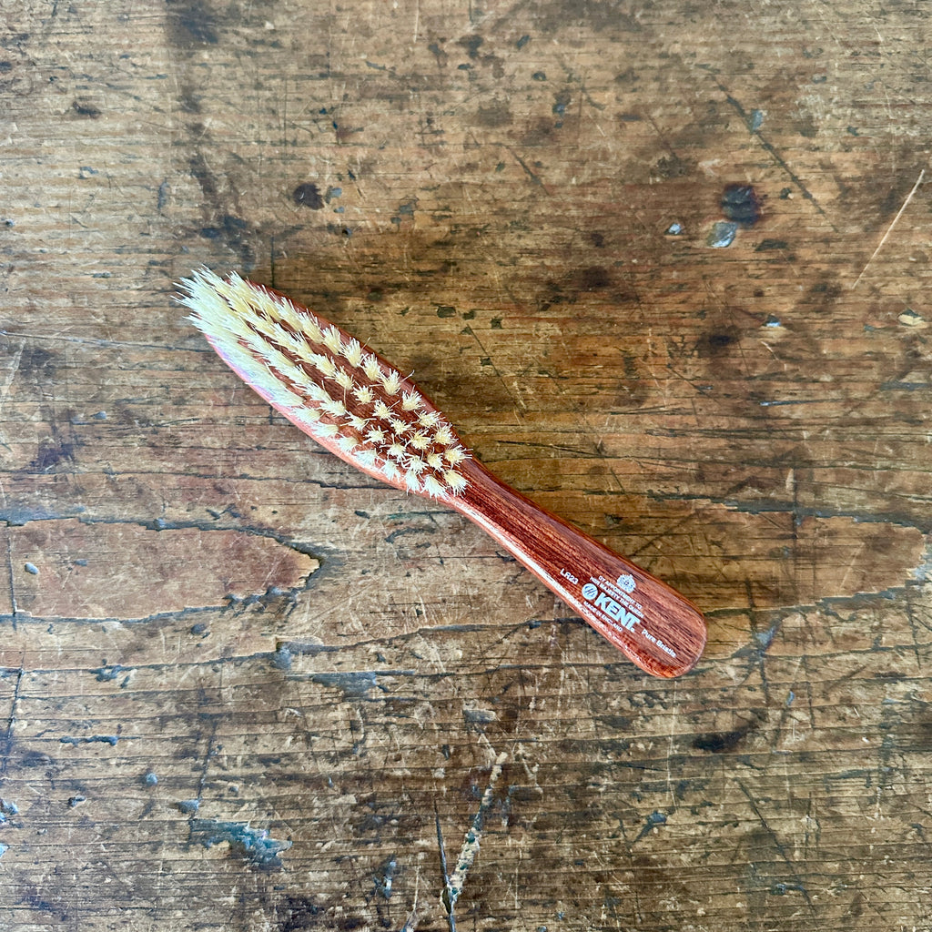 Dark Wood and Natural Bristle Handbag Brush