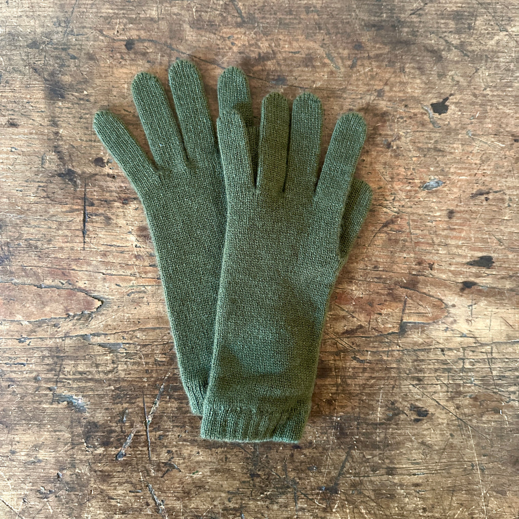 Olive Women's Short Cuff Cashmere Gloves