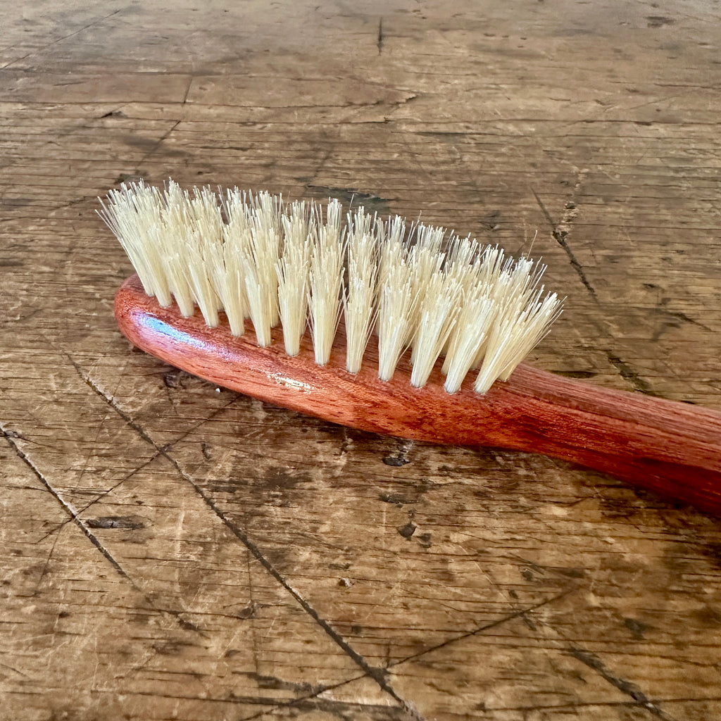 Dark Wood and Natural Bristle Handbag Brush