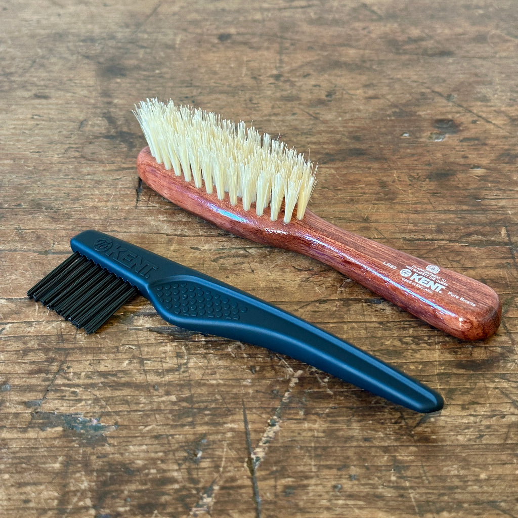 Dark Wood and Natural Bristle Handbag Brush