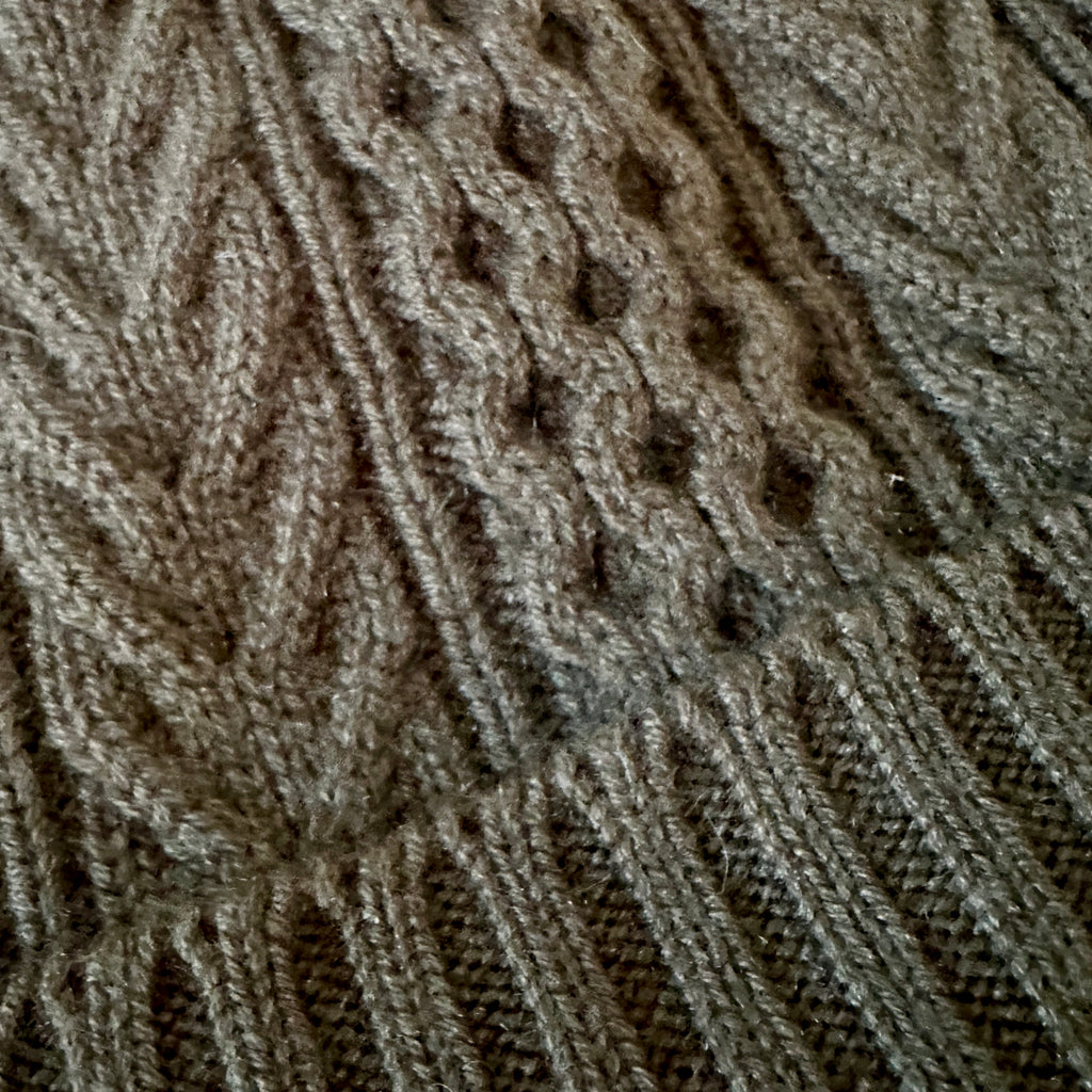 Olive Aran Cable Knit Cashmere Hat