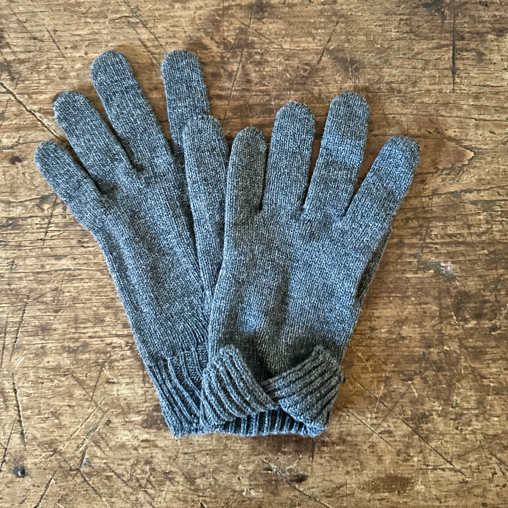 Gray Women's Split Cuff Cashmere Gloves