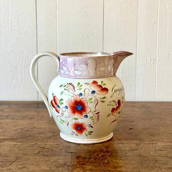 19th Century Pearlware Documentary Jug