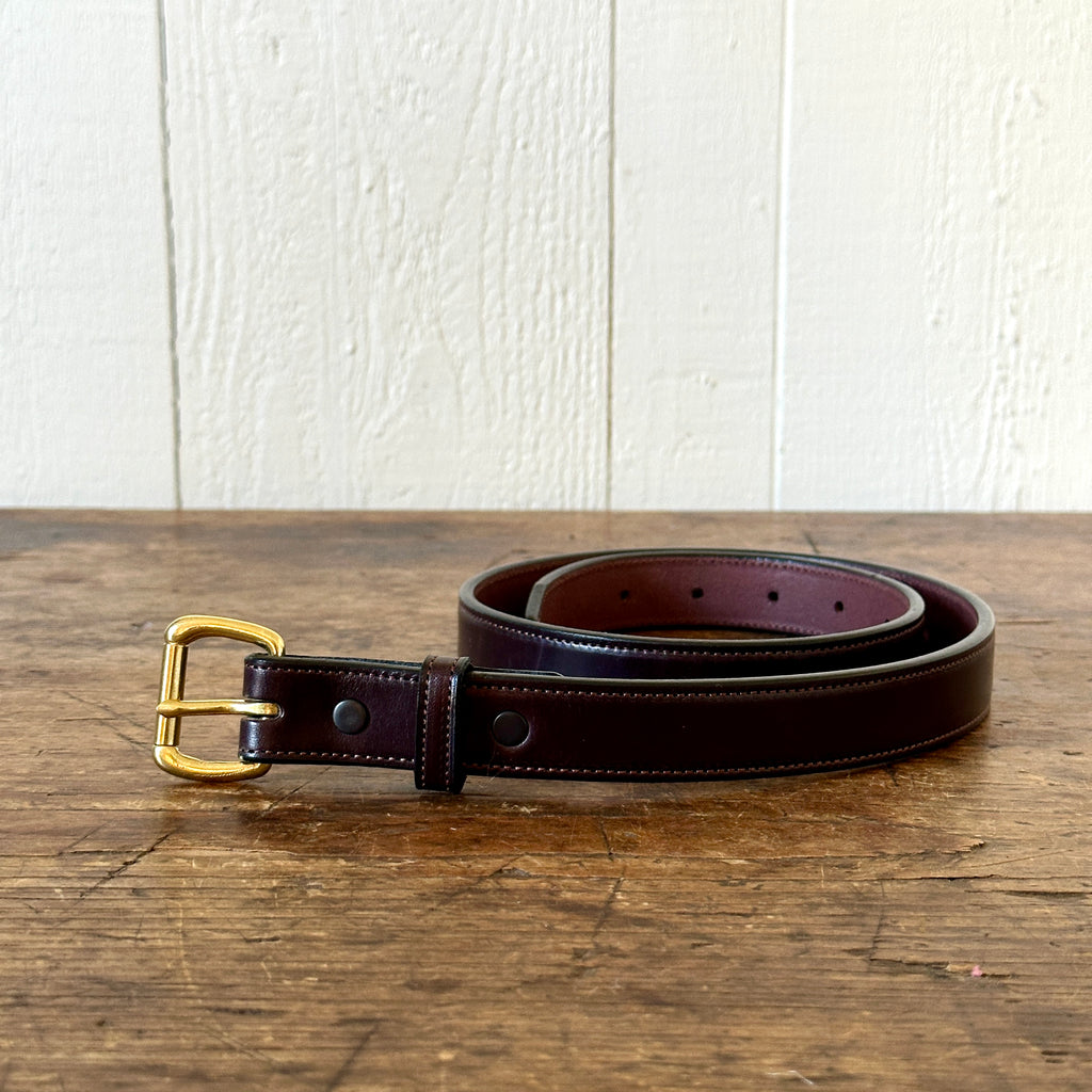 Havana 1-Inch Stitched Leather Belt