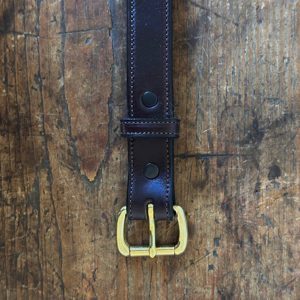 Havana 1-Inch Stitched Leather Belt