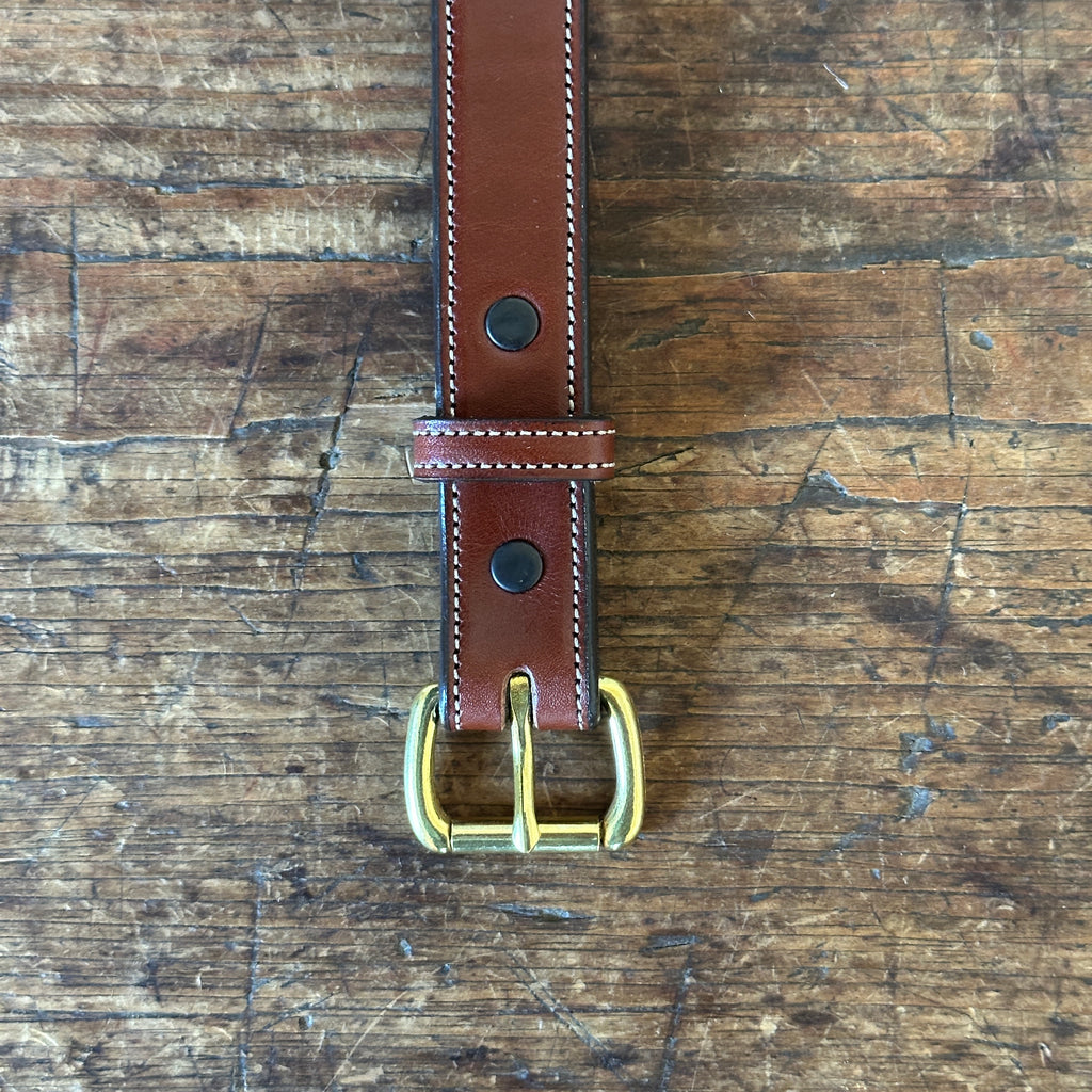 Oak 1-Inch Stitched Leather Belt