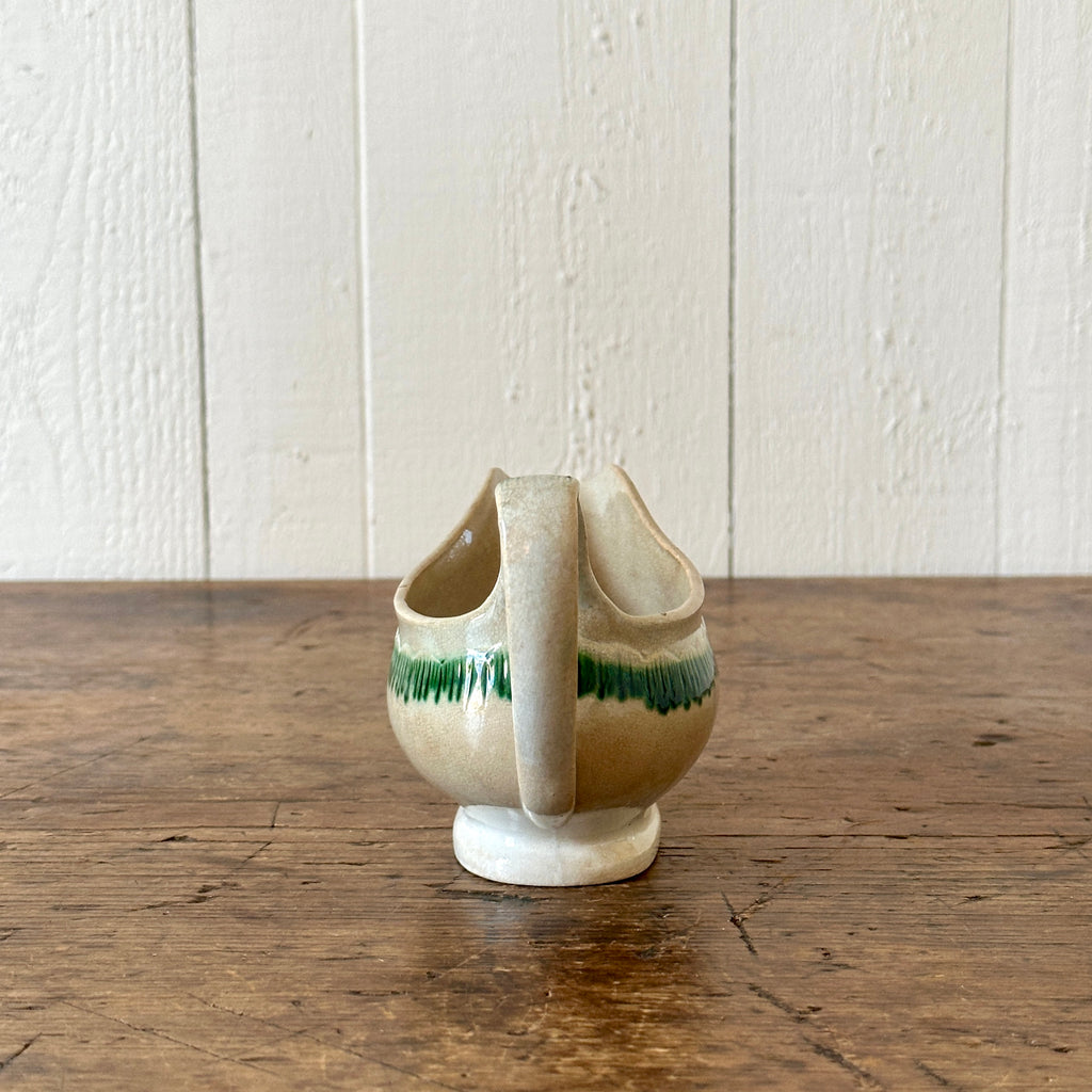 Antique Green Feather-Edge Sauce Boat