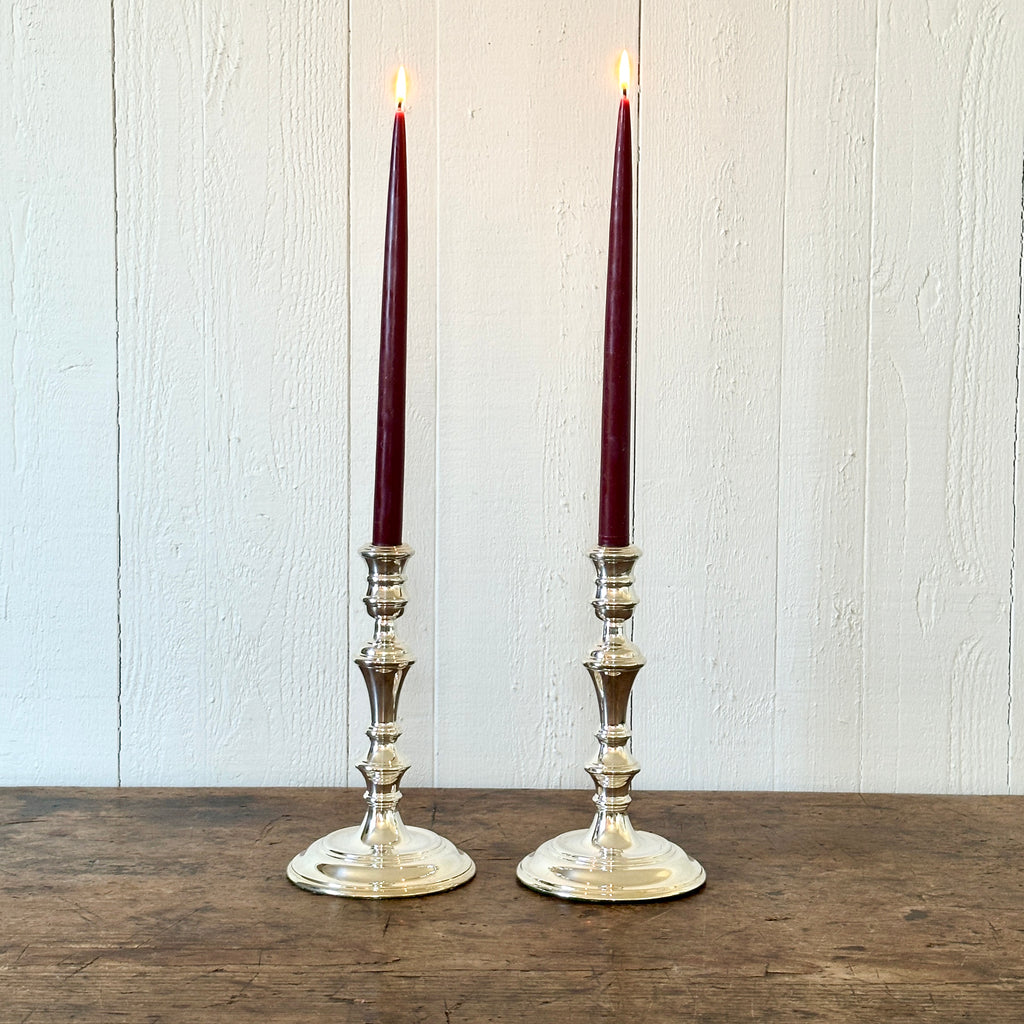 Queen Anne 9" Silver Candlesticks