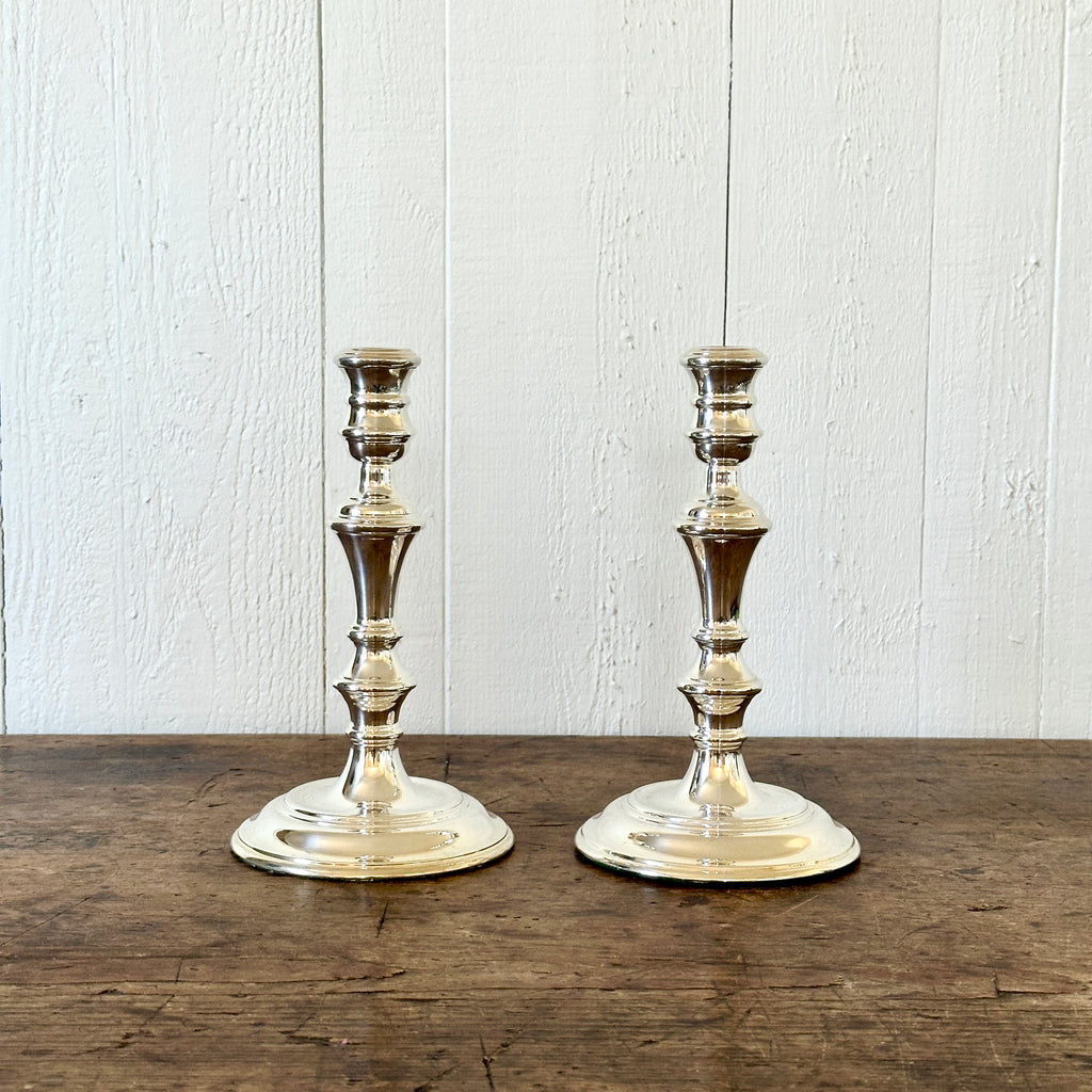 Queen Anne 9" Silver Candlesticks