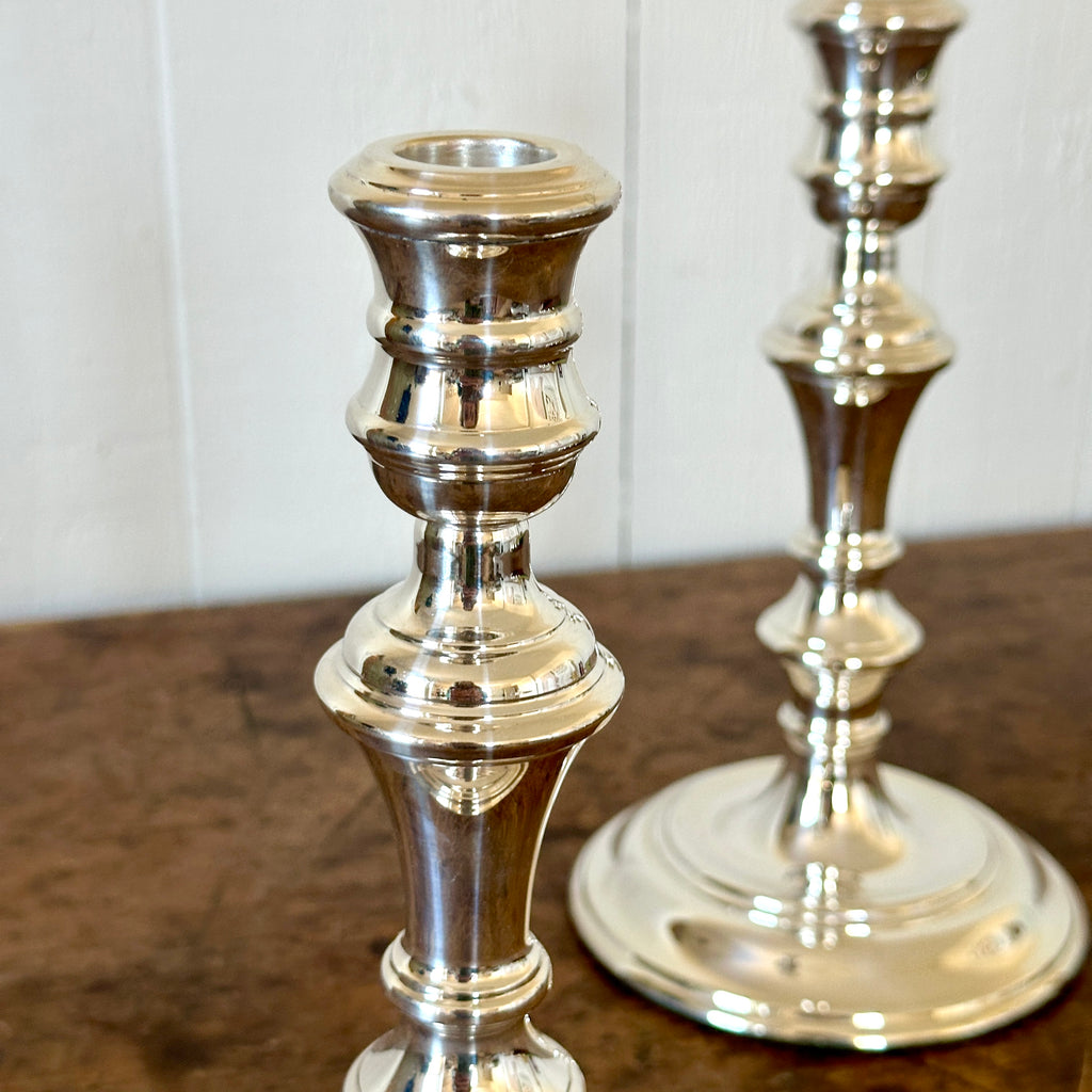 Queen Anne 9" Silver Candlesticks