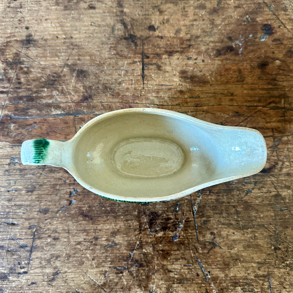 Antique Green Feather-Edge Sauce Boat