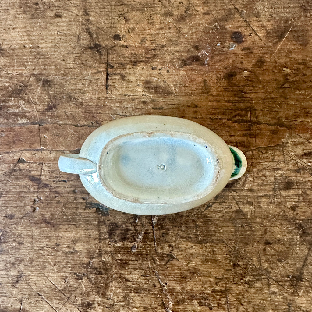 Antique Green Feather-Edge Sauce Boat