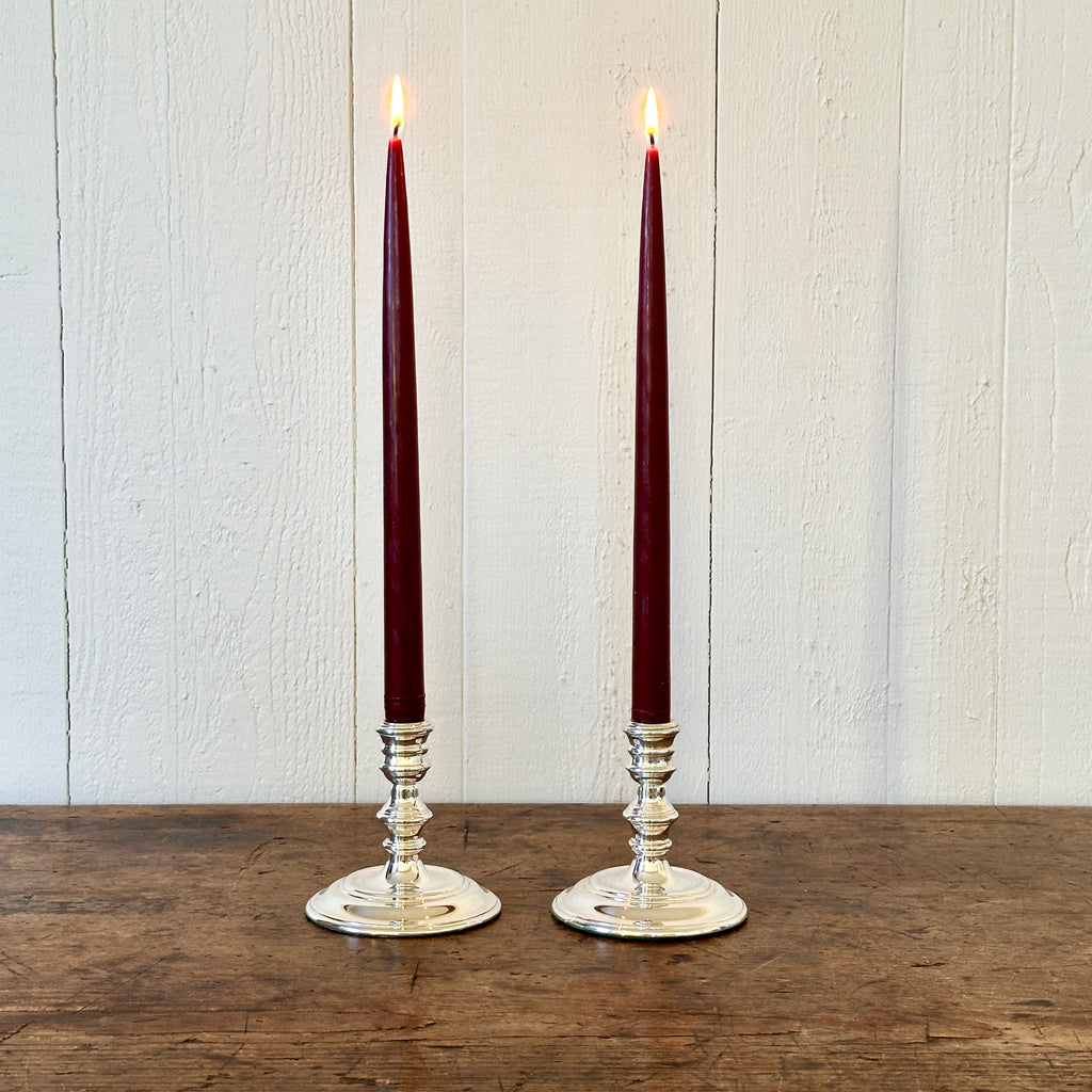 Queen Anne 4" Silver Candlesticks