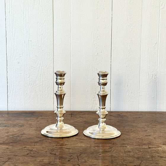 Queen Anne 7.5" Silver Candlesticks