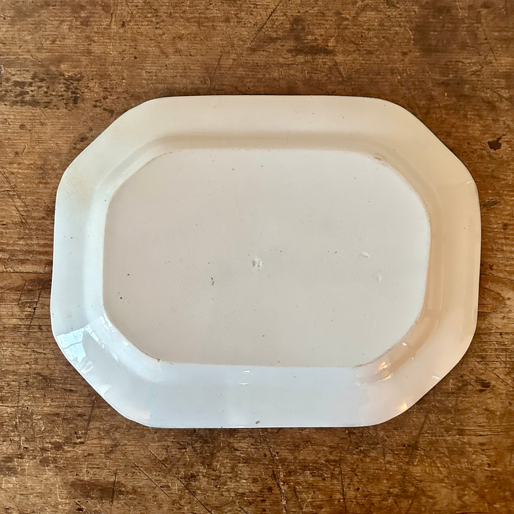 Antique Blue Feather Edge Leeds Platter - 15.5"