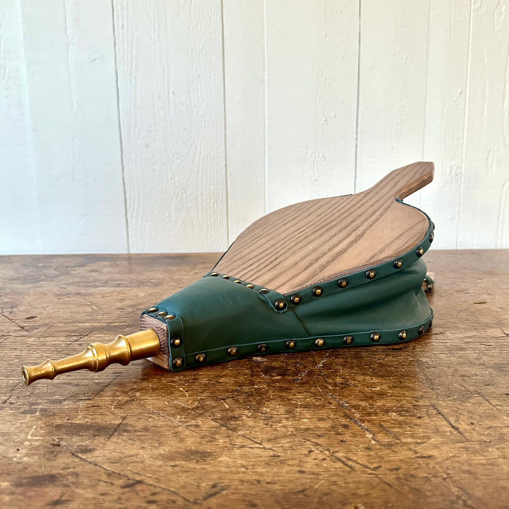 Traditional Green Leather Fire Bellows