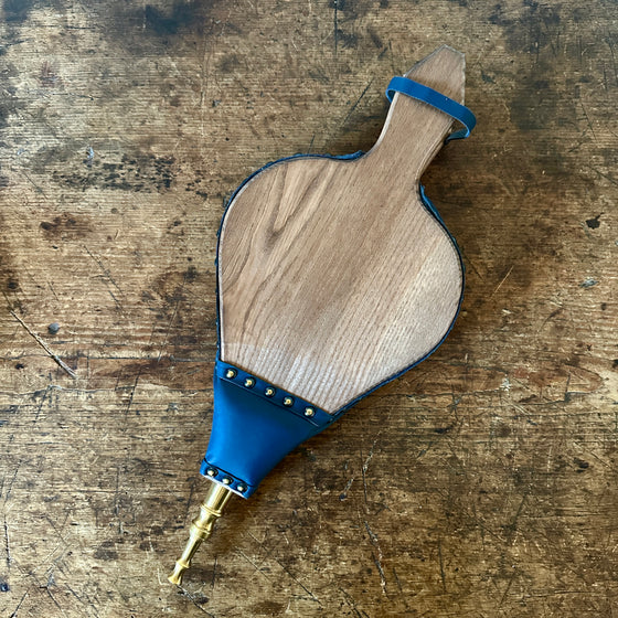 Traditional Blue Leather Fire Bellows