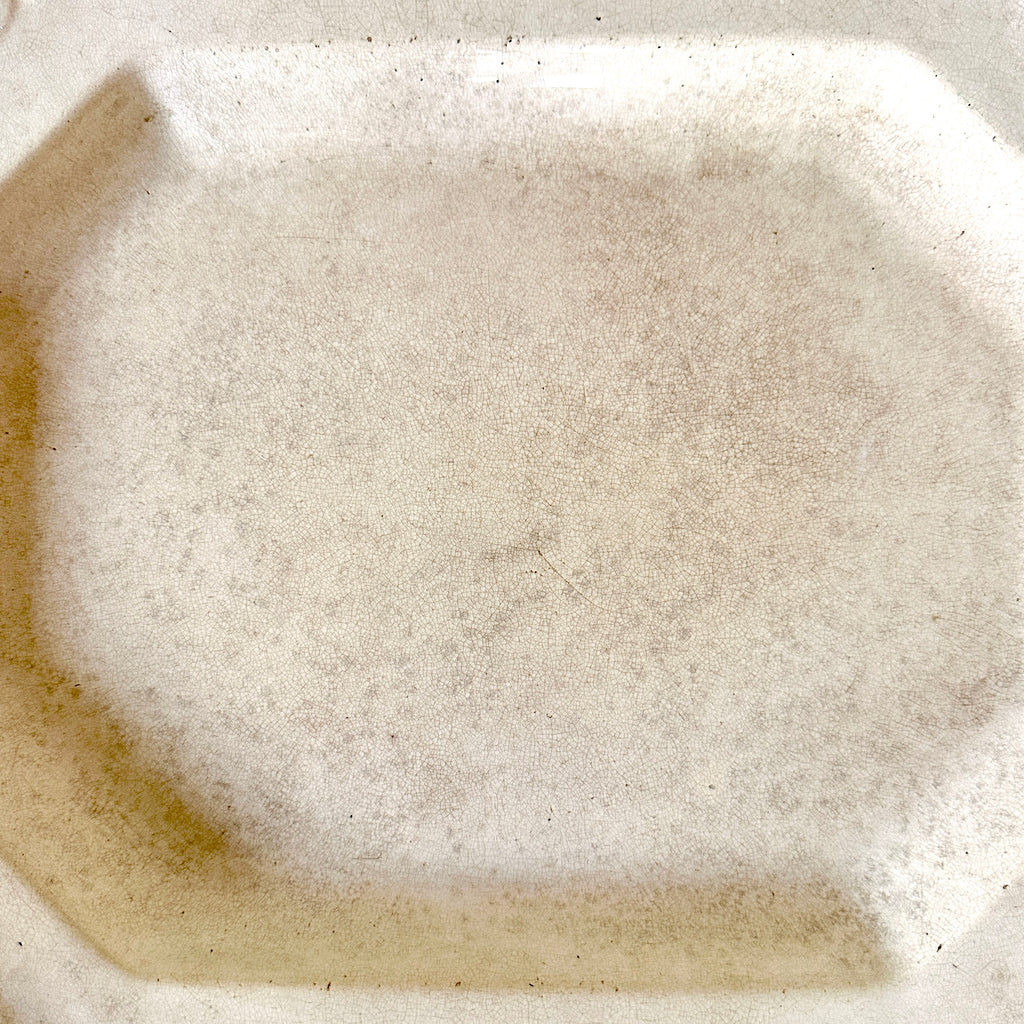 Antique Stained Ironstone Platter with Cut Corners - 16"