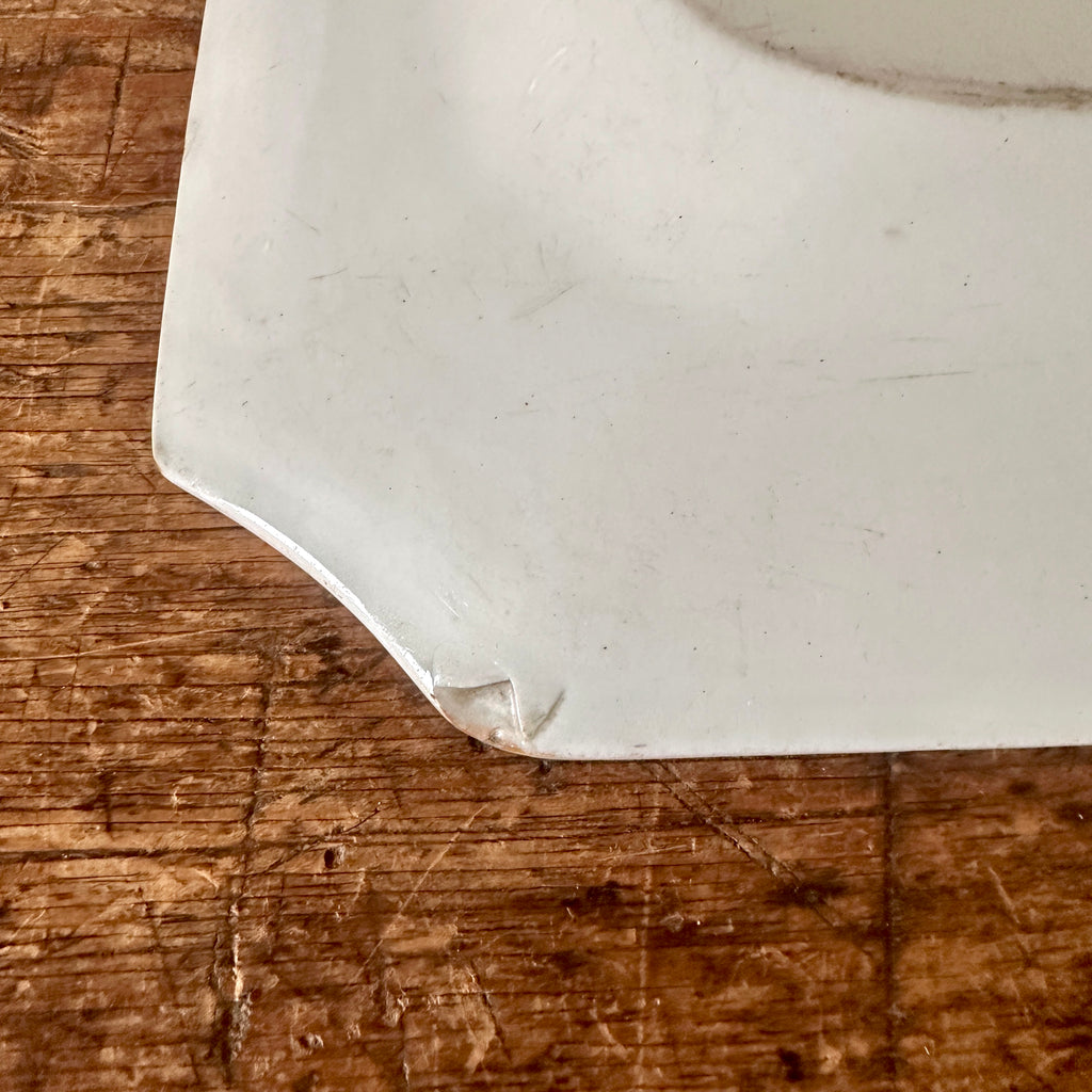 Ironstone Rectangular Platter with Cut Corners - 15.5"