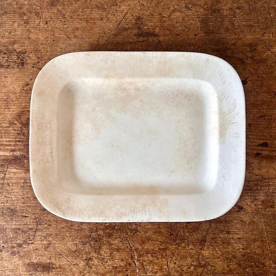Stained Ironstone Rectangular Platter - 14.25"