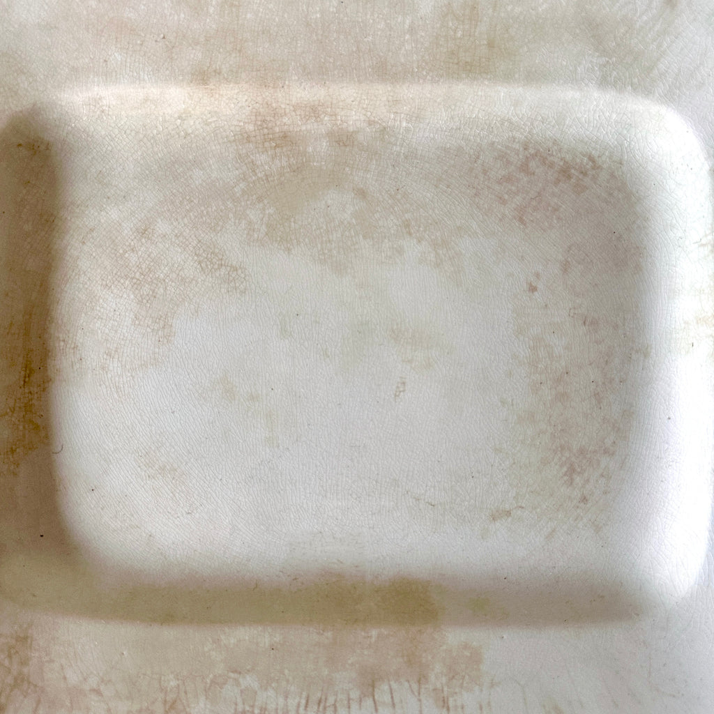 Stained Ironstone Rectangular Platter - 14.25"