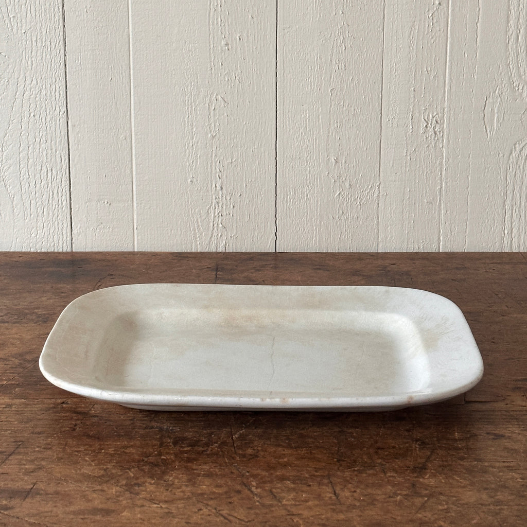 Stained Ironstone Rectangular Platter - 14.25"