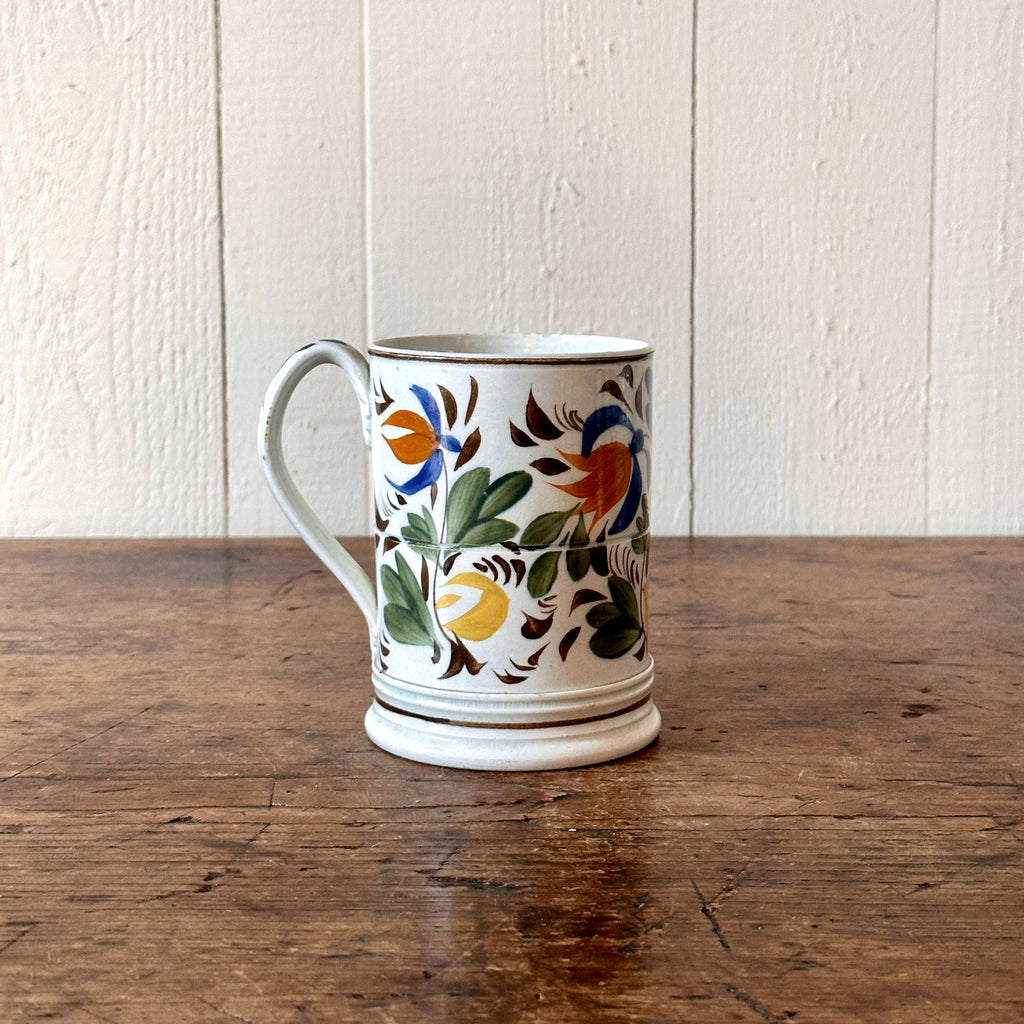 Early Polychrome Pearlware Tankard