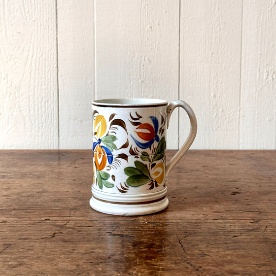 Early Polychrome Pearlware Tankard