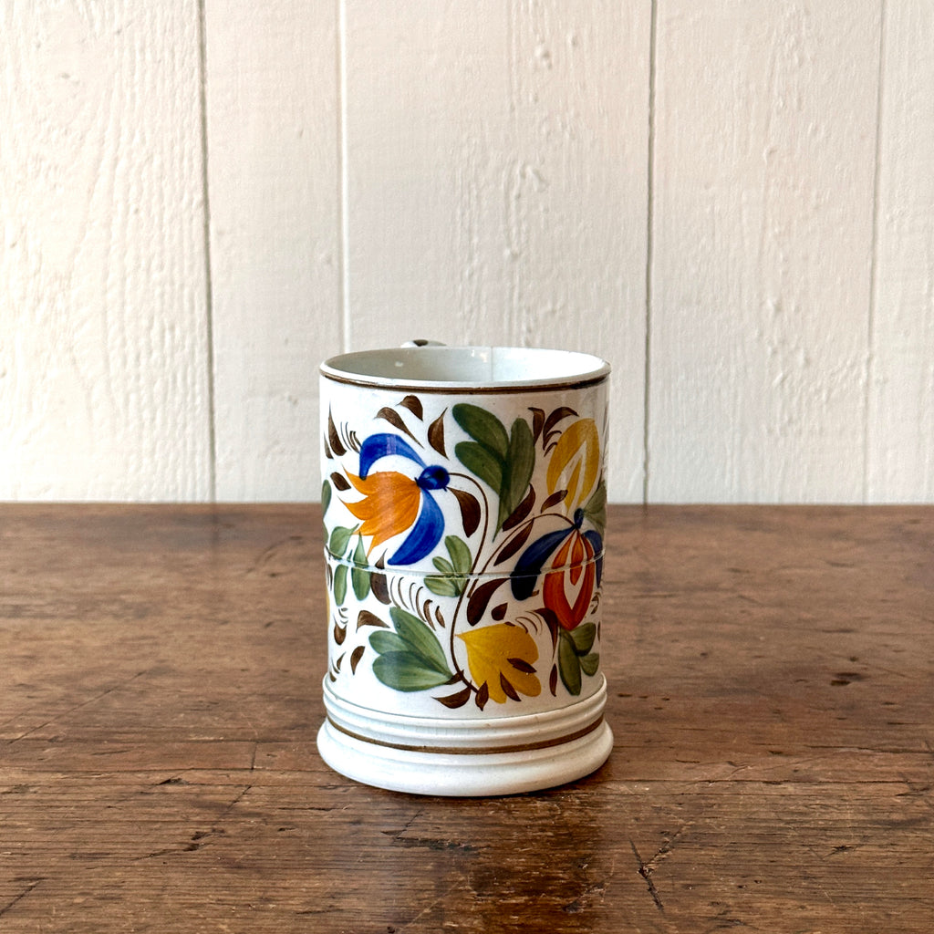 Early Polychrome Pearlware Tankard