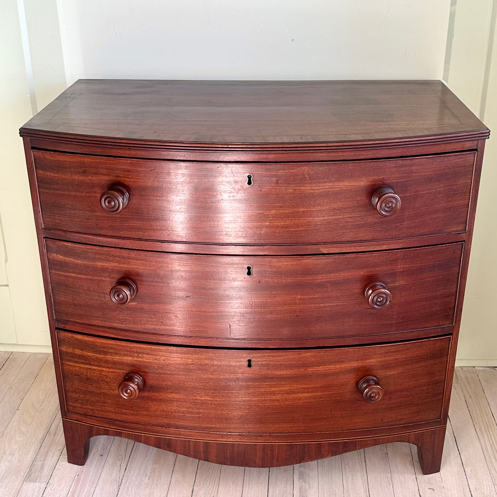 English Regency Bow Front Chest of Drawers