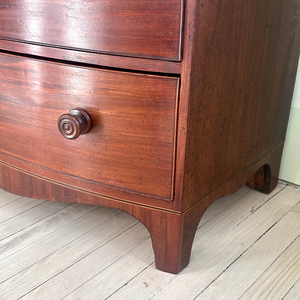 English Regency Bow Front Chest of Drawers