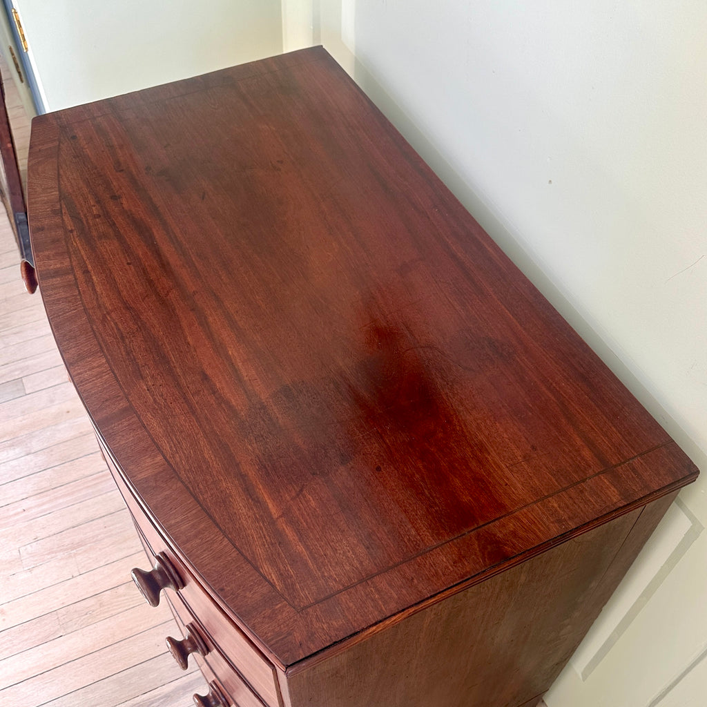 English Regency Bow Front Chest of Drawers