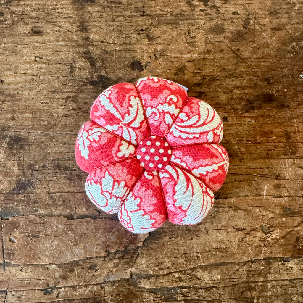 Red Damas Fabric Pin Cushion