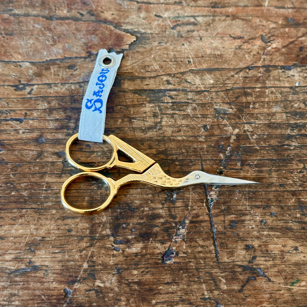 Small Gilded Stork Embroidery Scissors