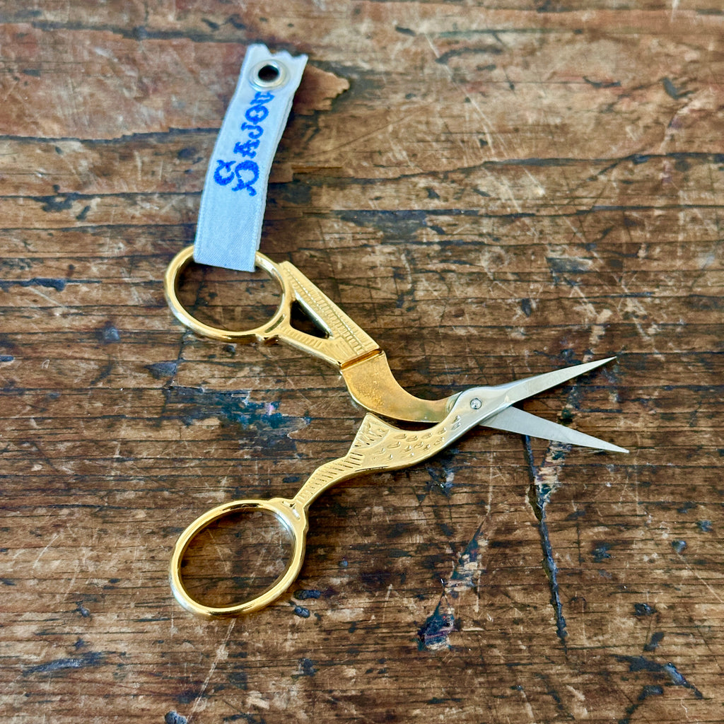 Small Gilded Stork Embroidery Scissors