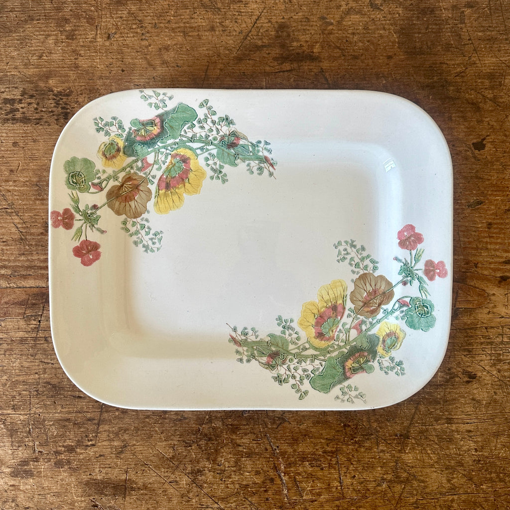 English Ironstone Platter with Colorful Floral Design