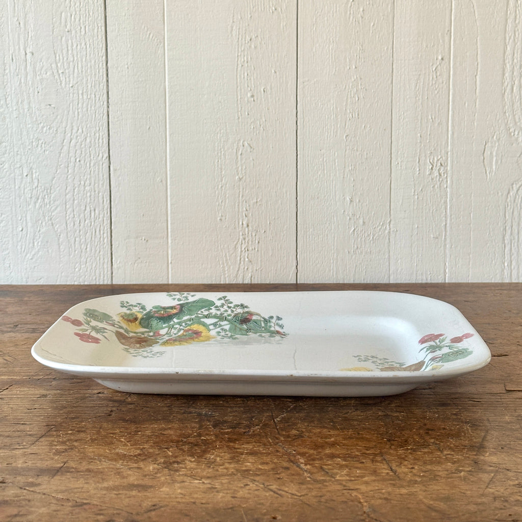 English Ironstone Platter with Colorful Floral Design
