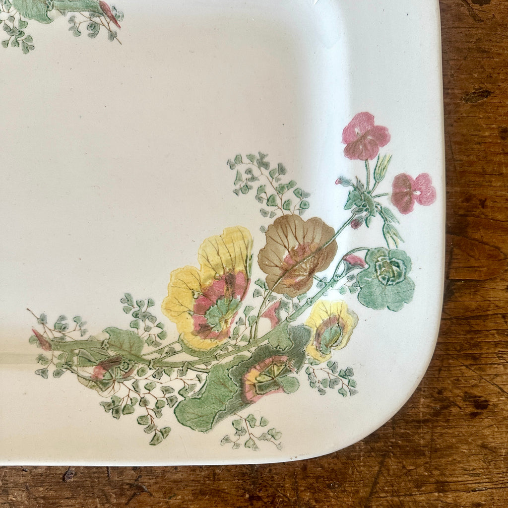English Ironstone Platter with Colorful Floral Design