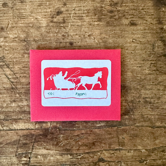 One Horse Sleigh Gift Box Stickers