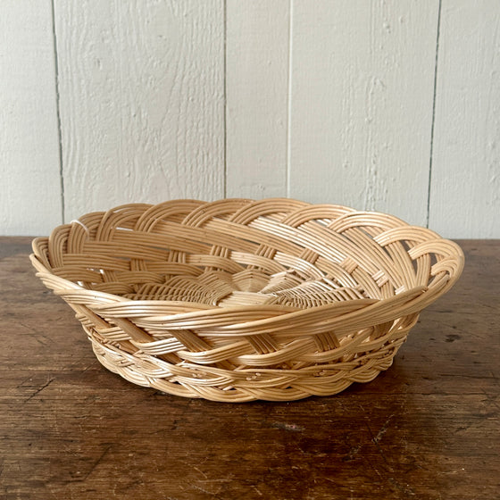 Large White Wicker Fruit Basket