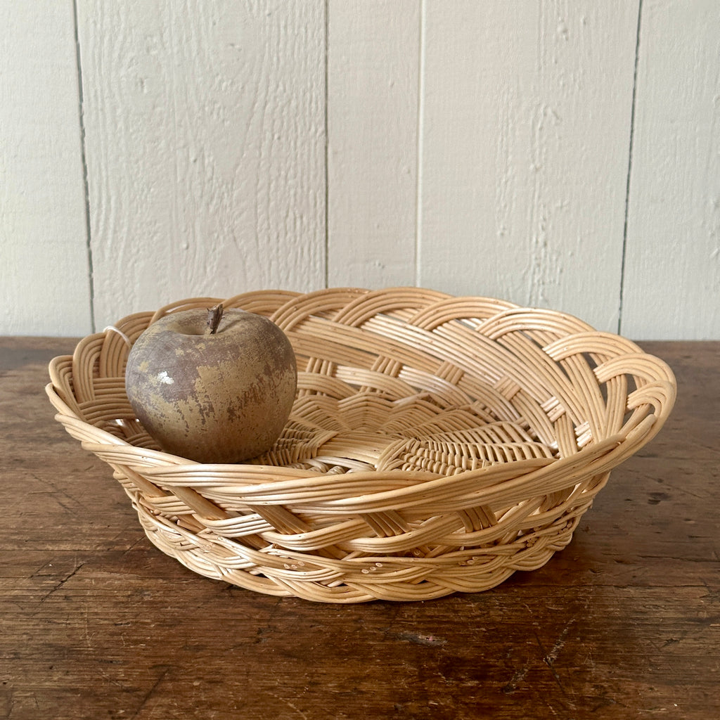 Large White Wicker Fruit Basket