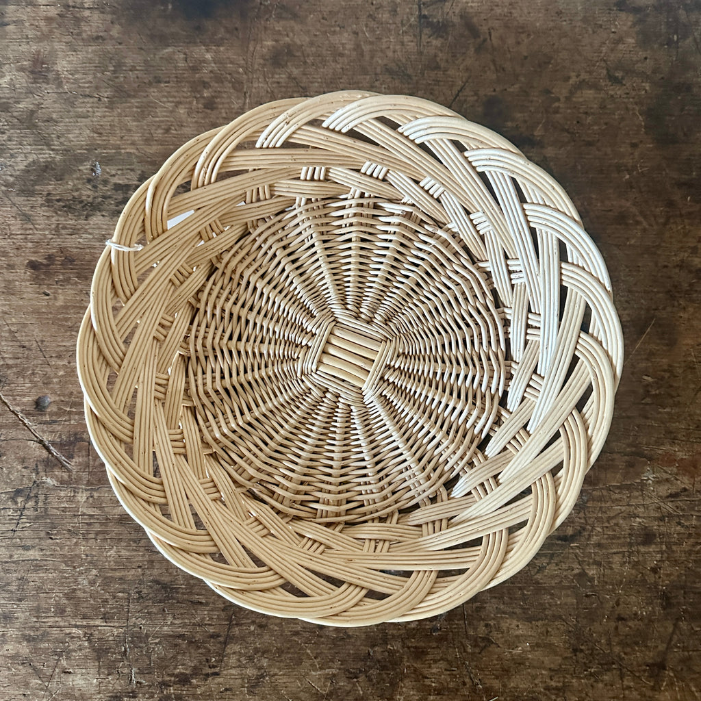 Large White Wicker Fruit Basket