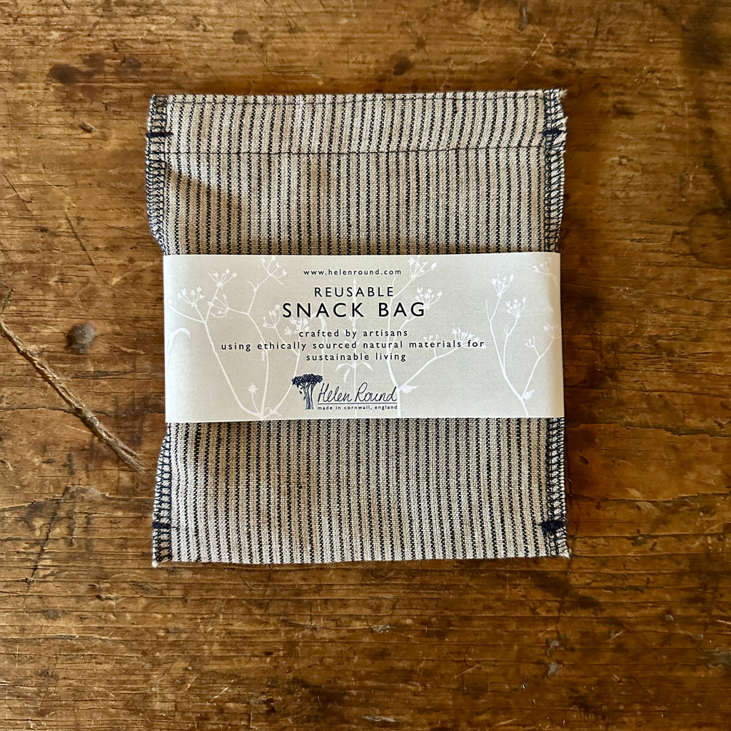 Striped Linen Snack Bag