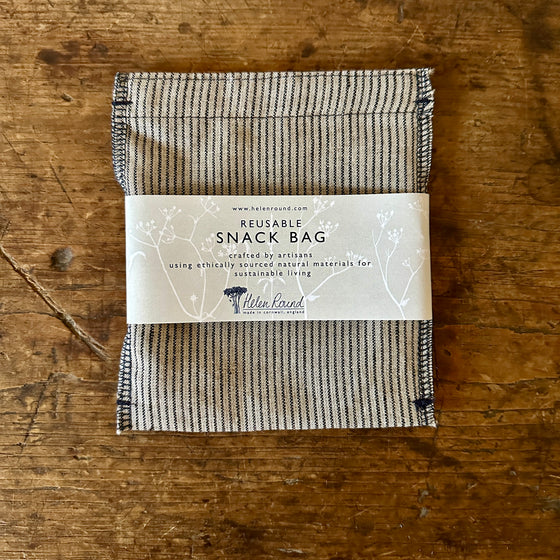 Striped Linen Snack Bag