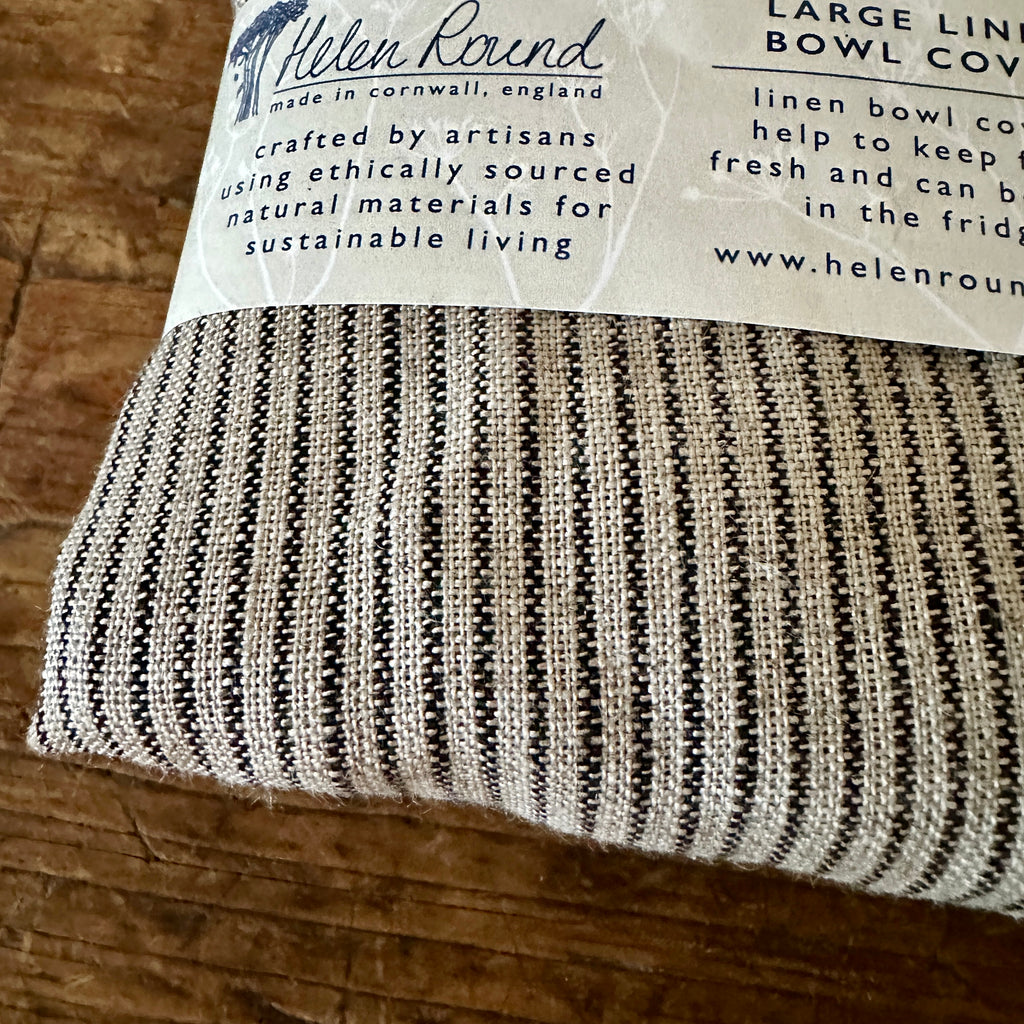 Striped Linen Bowl Cover - Large