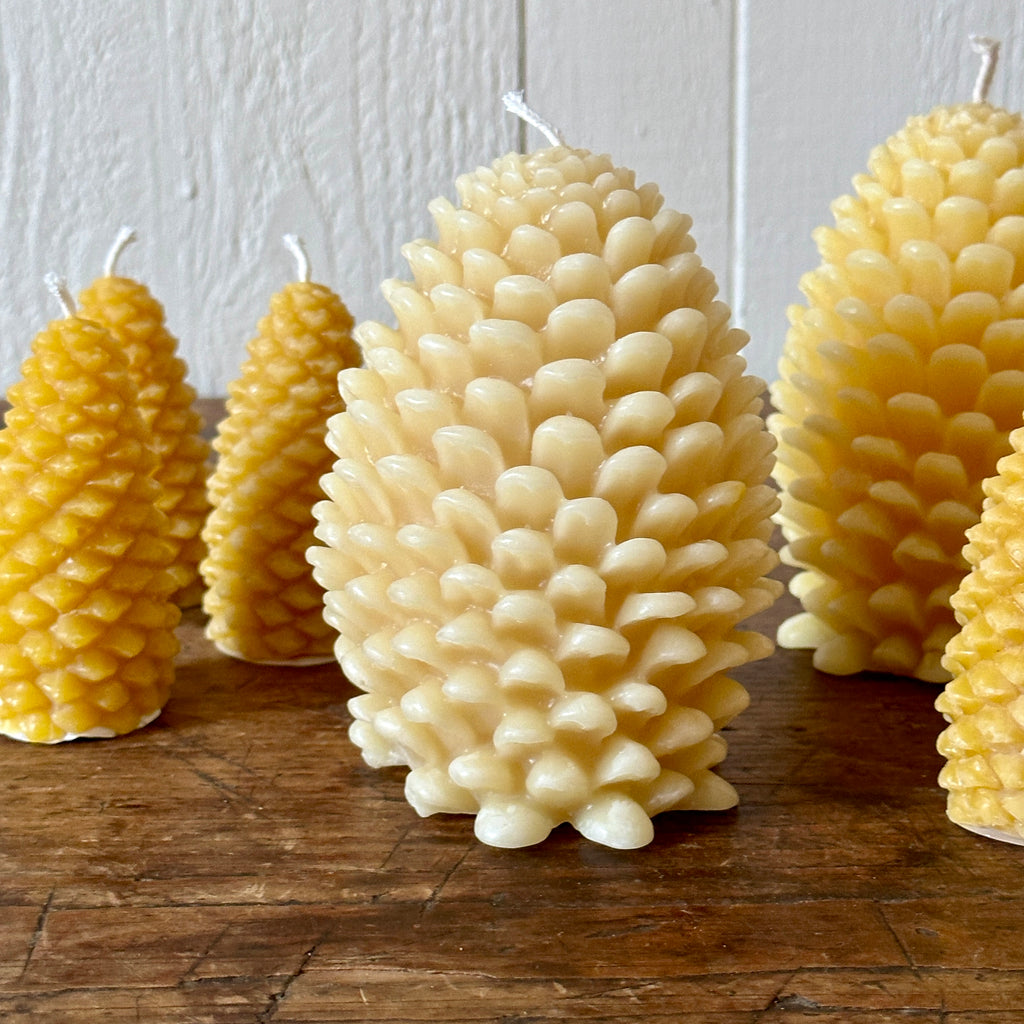 Large Pine Cone Beeswax Candle