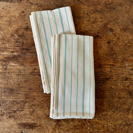 Celadon Stripe Napkins - Set of Two