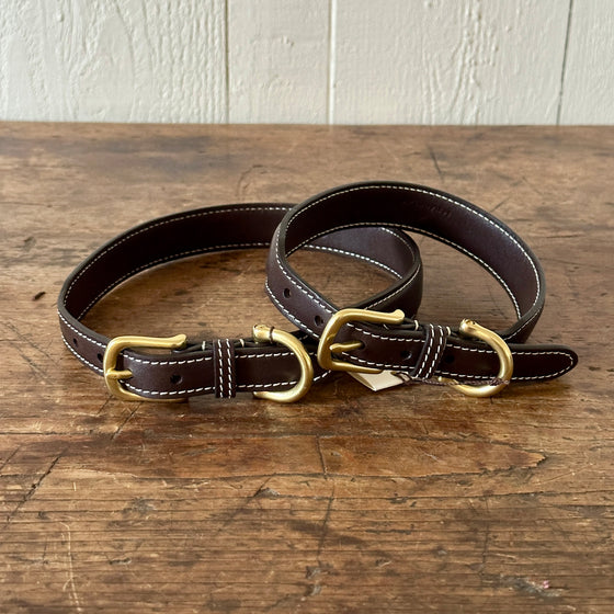 Handcrafted Chelsea Leather Dog Collar - Tobacco